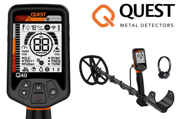 Quest Q40 Metalldetektor mit Raptor Spule